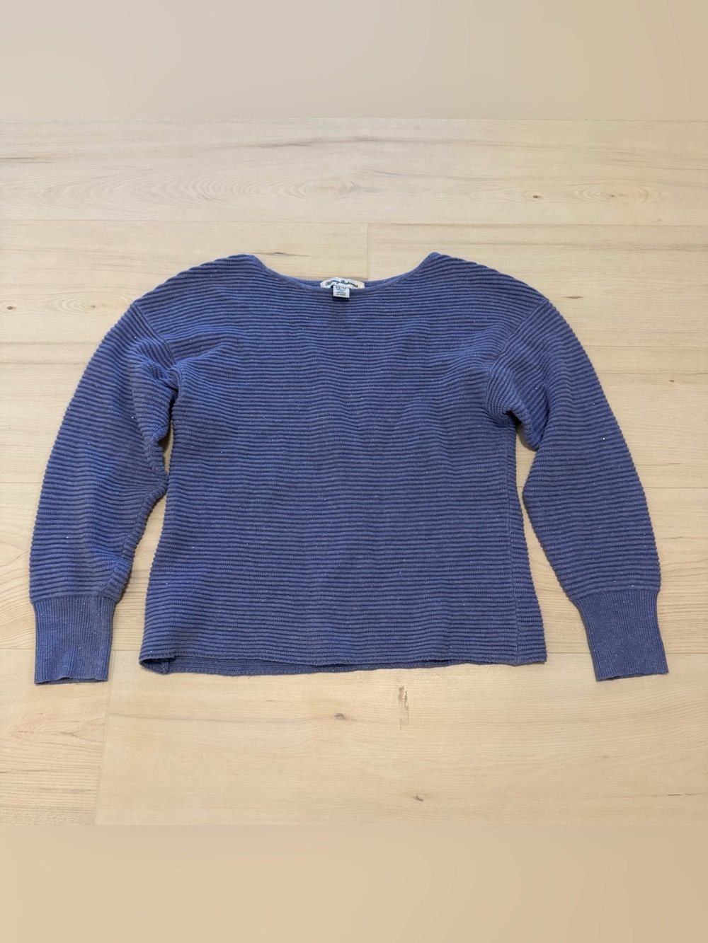 Tommy Bahama Blue Ribbed Sparkle Crewneck Sweater